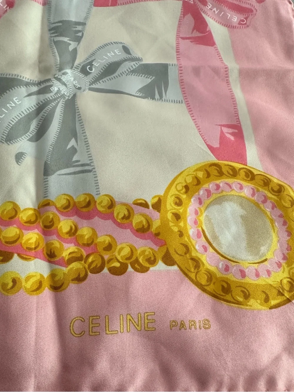 Celine Pink Silk Scarf